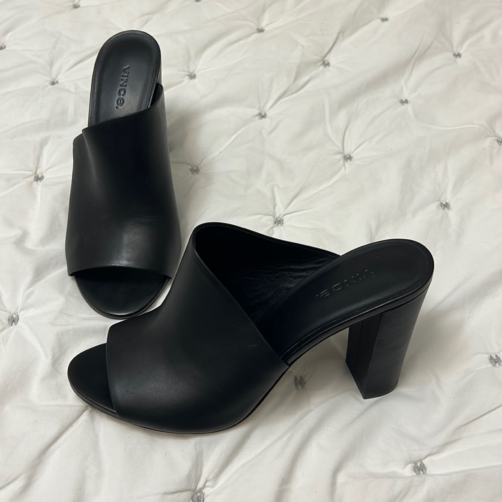 Vince Black Mules, US Size 8.5
